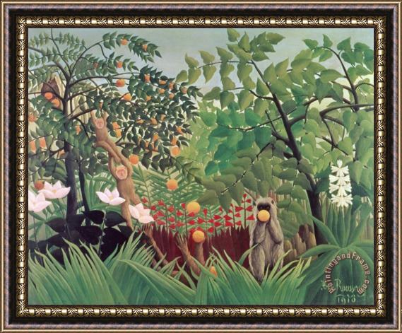 Henri Rousseau Exotic Landscape Framed Painting