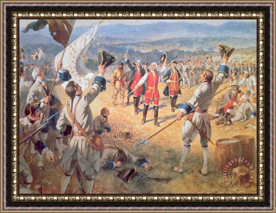 Henry Alexander Ogden The Victory of Montcalms Troops at Carillon Framed Painting