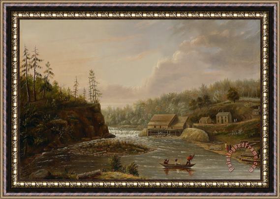 Henry Lewis Cheevers Mill On The St. Croix River Framed Painting