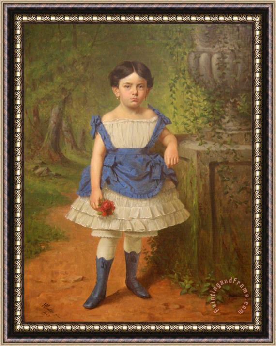 Henry Mosler Elizabeth Moerlein Portrait, 1869 Framed Painting