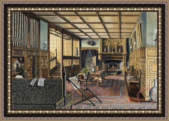 Henry Robert Robertson The Interior of Hall Place, Leigh, Near Tonbridge, Kent Framed Print