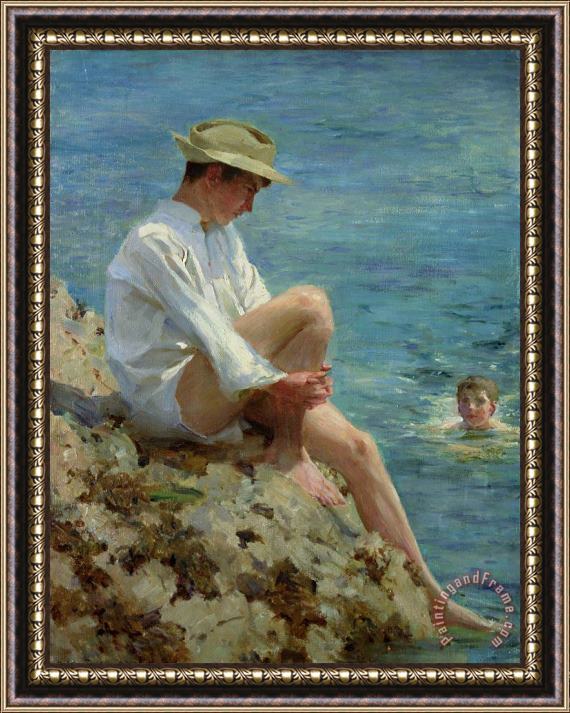 Henry Scott Tuke Boys Bathing Framed Painting