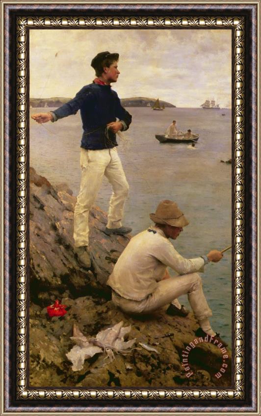 Henry Scott Tuke Fisher Boys Falmouth Framed Painting