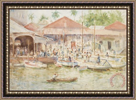 Henry Scott Tuke  The Market Belize British Honduras Framed Print
