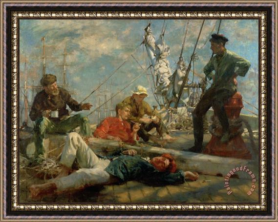 Henry Scott Tuke The Midday Rest Sailors Yarning Framed Painting
