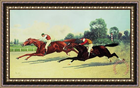 Henry Stull The Winning Post In Sight Framed Painting