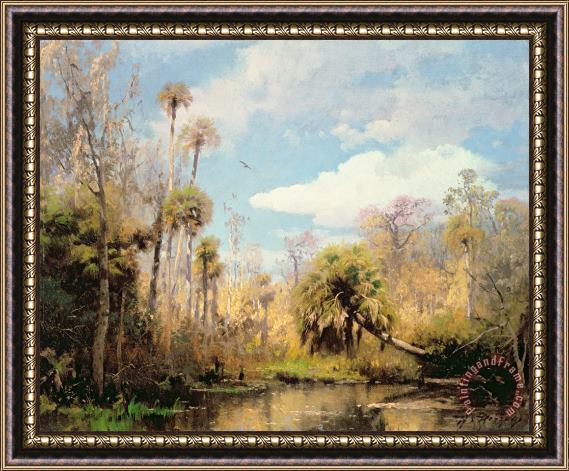 Herman Herzog Florida Palms Framed Painting