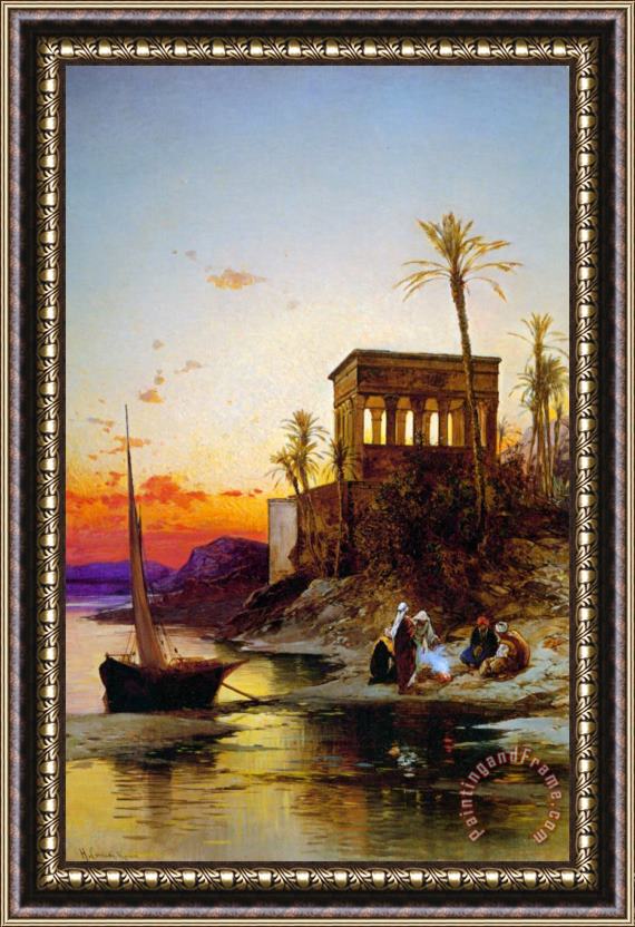 Hermann David Solomon Corrodi Kiosk of Trajan Philae on The Nile Framed Painting