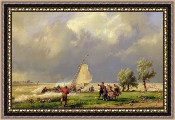 Hermanus Koekkoek The Shipwreck Framed Painting
