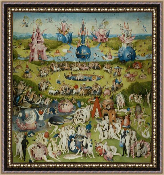 Hieronymus Bosch Garden of Earthly Delights, Central Panel of The Triptych Framed Painting