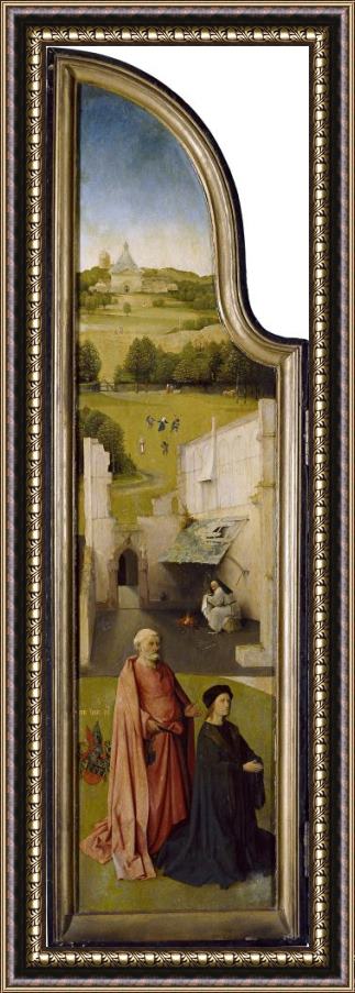 Hieronymus Bosch St. Peter with The Donor Left Wing of Adoration of The Magi Framed Painting