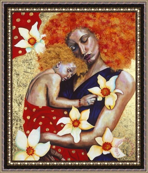 Hilary Dunne Mother And Child Framed Painting