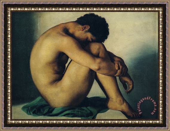 Hippolyte Flandrin Study of a Nude Young Man Framed Print