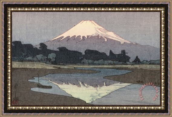 Hiroshi Yoshida Fuji Mountain From Suzu River, Evening (fujisan, Yu) Framed Print