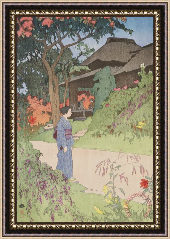 Hiroshi Yoshida Hundred Flower Garden Framed Painting