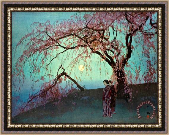 Hiroshi Yoshida Kumoi Zakura (kumoi Cherry Trees) Framed Print