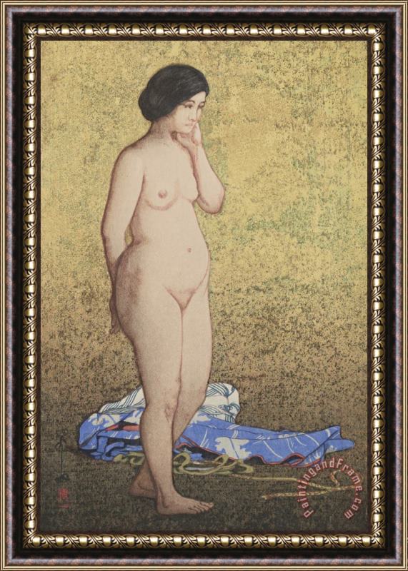 Hiroshi Yoshida Study of Nude (shusaku) Framed Print