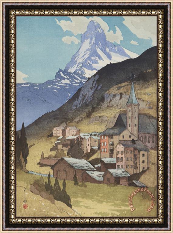 Hiroshi Yoshida The Matterhorn (matahorun Yama), From The European Series Framed Painting