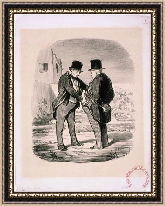 Honore Daumier Tout Ce Qu'on Voudra Nous Avons Donc Vole Le Ballon De Mr. Green Framed Painting