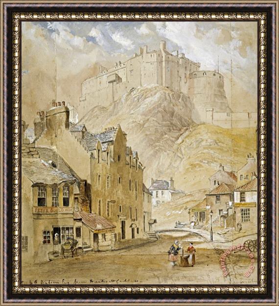 Horatio McCulloch Edinburgh Castle From The Foot of The Vennel, 1845 Framed Painting