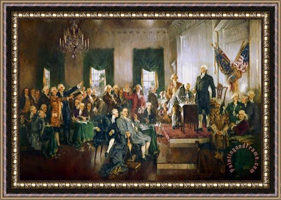 Howard Chandler Christy The Signing Of The Constitution Of The United States In 1787 Framed Painting