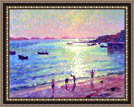 Hugo Grenville Children On The Beach Early Morning Light Framed Painting