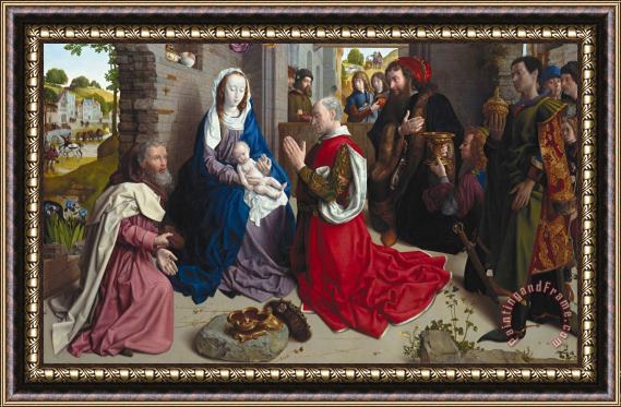 Hugo van der Goes The Adoration of The Kings (monforte Altar) Framed Painting