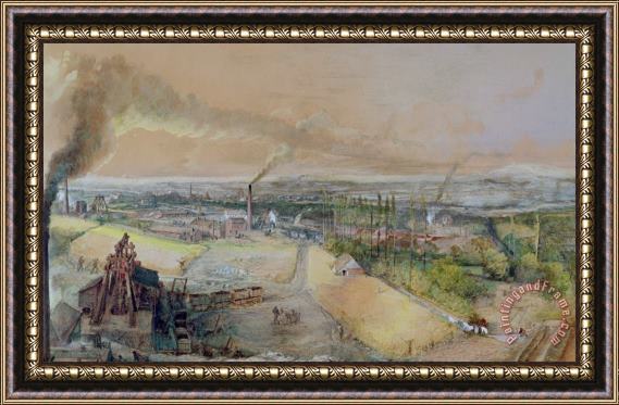 Ignace Francois Bonhomme Industrial Landscape In The Blanzy Coal Field Framed Print