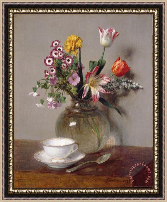 Ignace Henri Jean Fantin-Latour Spring Bouquet Framed Painting