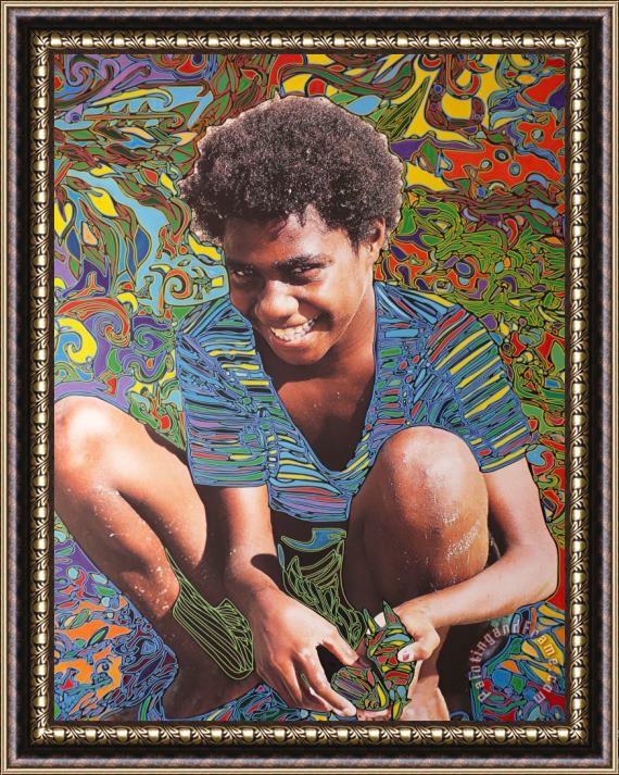 Igor Eugen Prokop Snailgirl in Vanuatu Framed Painting