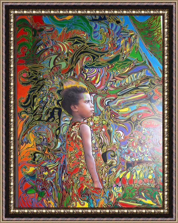Igor Eugen Prokop Wonderseegirl in Vanuatu Framed Painting