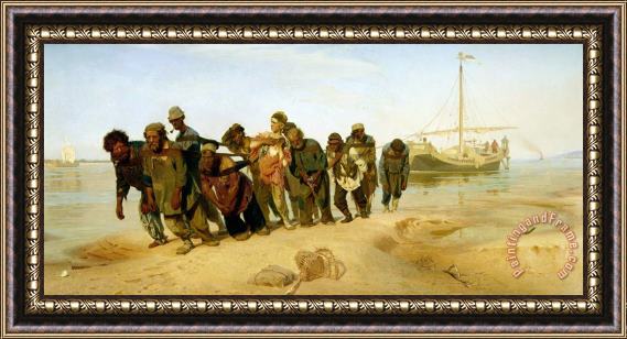Ilya Repin The Boatmen on The Volga Framed Painting