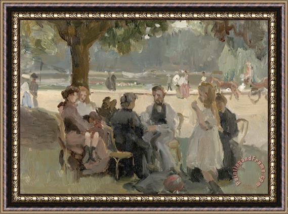Isaac Israels In The Bois De Boulogne Near Paris Framed Painting