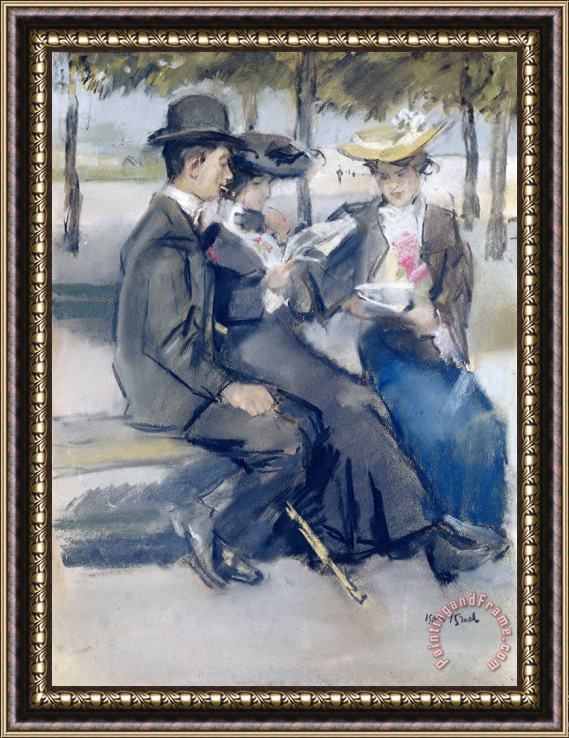 Isaac Israels In The Bois De Boulogne Near Paris Framed Painting