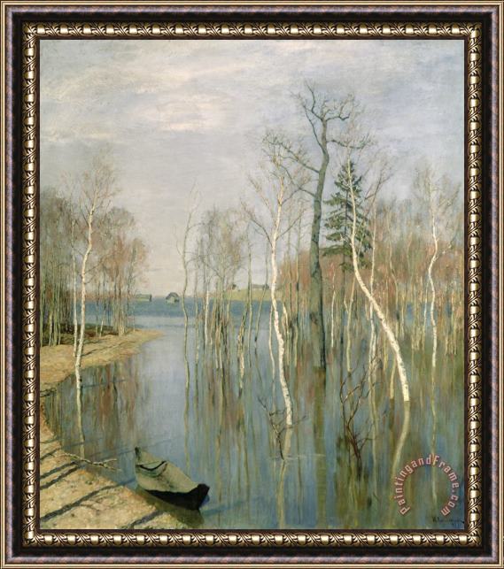 Isaak Ilyich Levitan Spring High Water Framed Painting