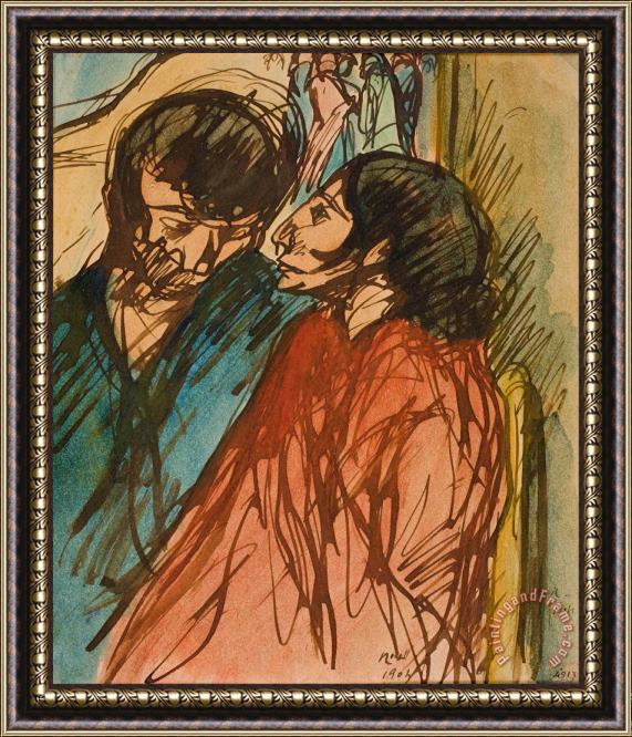 Isidre Nonell Gypsy Couple Framed Painting