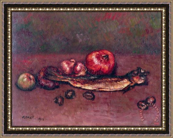 Isidre Nonell Still Life with Onions And Herring Framed Painting