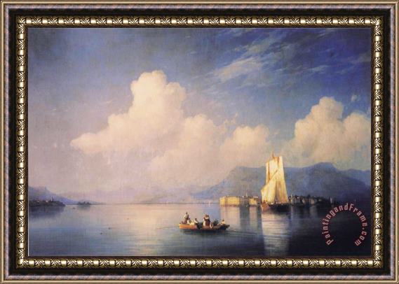 Ivan Constantinovich Aivazovsky Lake Maggiore in The Evening Framed Painting