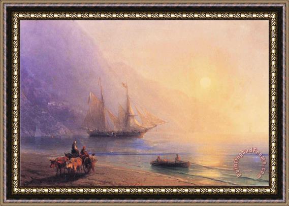 Ivan Constantinovich Aivazovsky Loading Provisions Off The Crimean Coast Framed Painting
