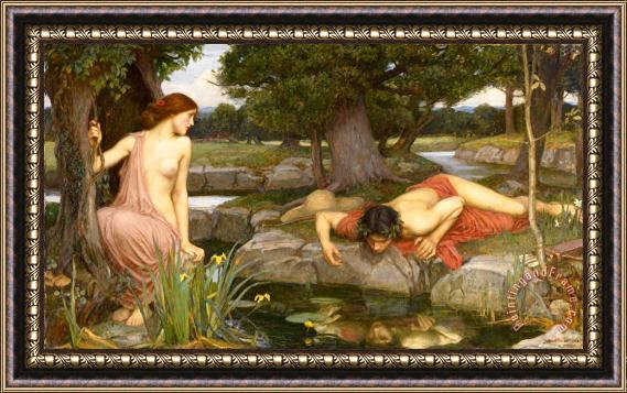 J. W. Waterhouse Echo And Narcissus Framed Print