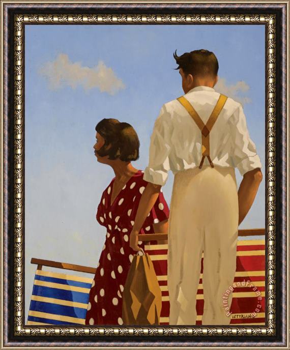 Jack Vettriano Deck Chairs, 1991 Framed Painting