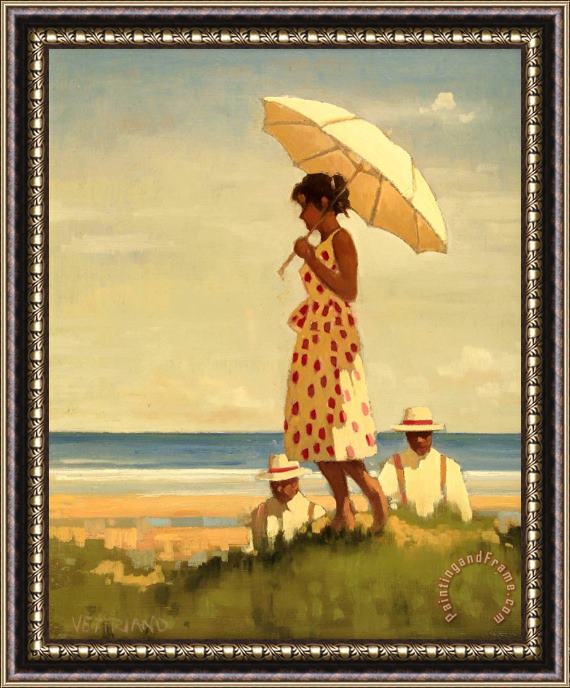 Jack Vettriano Girl And Parasol Framed Painting
