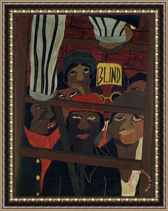 Jacob Lawrence Street Orator's Audience Framed Painting