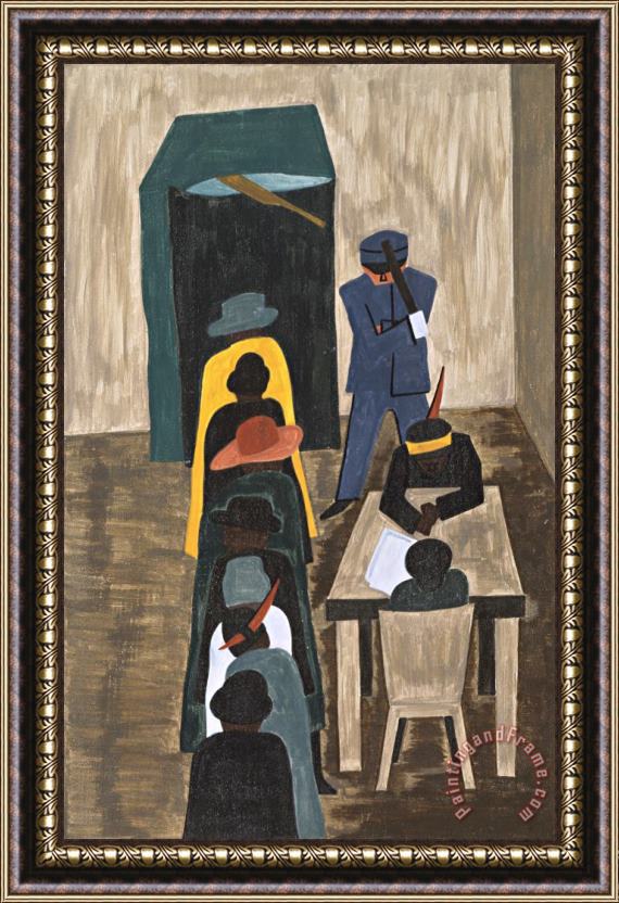 Jacob Lawrence The Migration Series, Panel No. 59: in The North They Had The Freedom to Vote Framed Painting