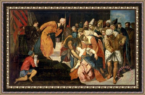 Jacopo Robusti Tintoretto Esther Before Ahasuerus Framed Painting