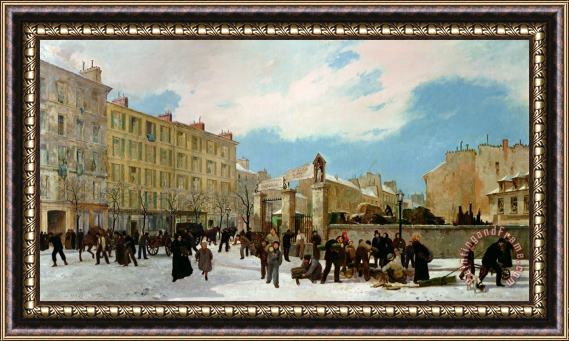 Jacques Guiaud Siege of Paris Framed Painting