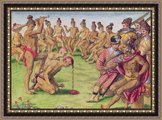 Jacques Le Moyne How A Sentry Was Treated For Negligence Framed Print