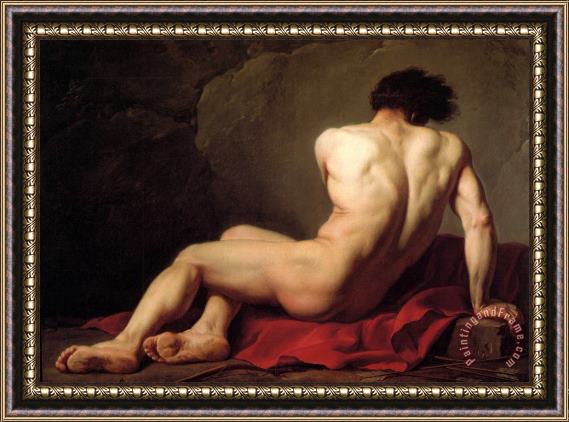 Jacques Louis David Male Nude Known As Patroclus Framed Painting