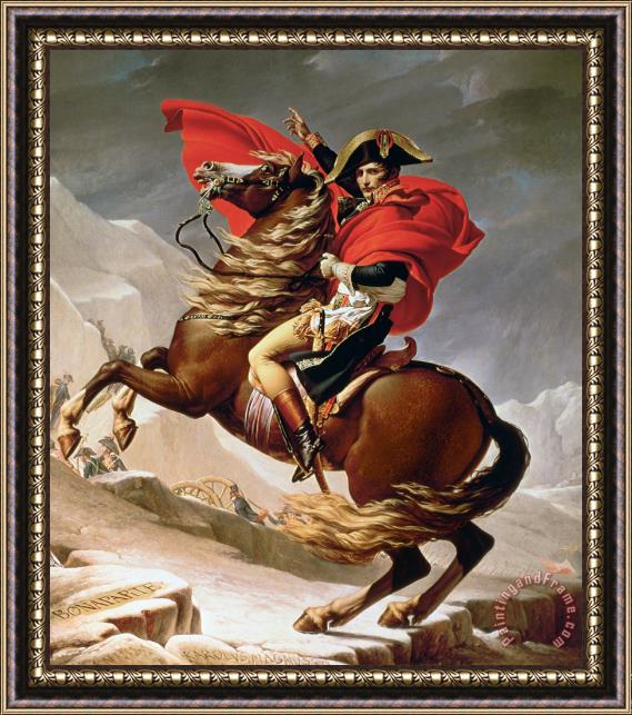 Jacques Louis David Napoleon Crossing the Alps Framed Painting
