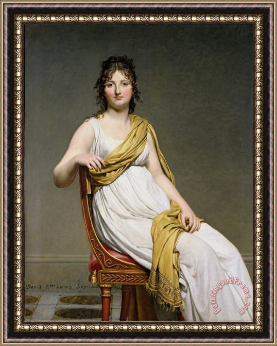 Jacques Louis David Portrait of Madame Raymond De Verninac (1780 1827) Framed Print